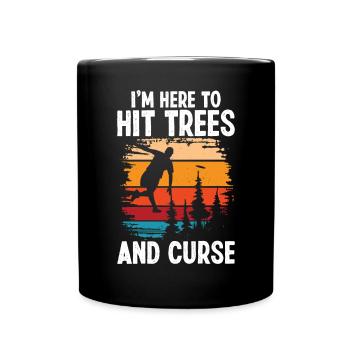 Disc Golfer hit Trees and Curse - Full Colour Mug - black - Front