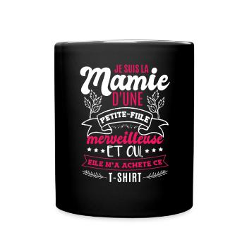 Drôle Petite Fille Grand Mère Fête Des Mères - Mug uni - noir - Devant