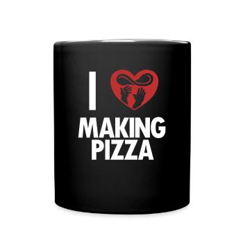 I love Making Pizza Pizzablech Pizzaofen Pizza - Tasse einfarbig - Schwarz - Vorne