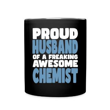 Proud wife of a damn good chemist - Full Colour Mug - black - Front