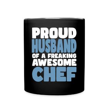 Fière épouse d’un sacré bon chef - Mug uni - noir - Devant