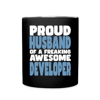 Fière épouse d’un sacré bon - Mug uni - noir - Devant