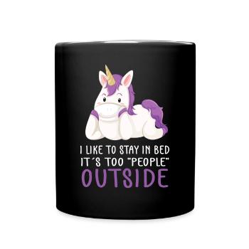 Lustiger Einhorn Spruch I Einhörner - Tasse einfarbig - Schwarz - Vorne