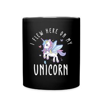 Lustiger Einhorn Spruch I Einhörner - Tasse einfarbig - Schwarz - Vorne
