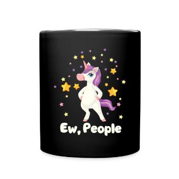 Lustiger Einhorn Spruch I Einhörner - Tasse einfarbig - Schwarz - Vorne