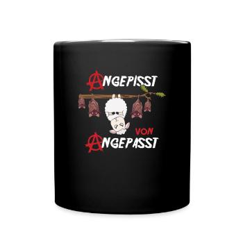 Angepisst von Angepasst Rebell Be Different Schaf - Tasse einfarbig - Schwarz - Vorne