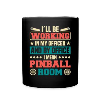 Flipper Retro Pinball Flipperautomat Bumper - Tasse einfarbig - Schwarz - Vorne