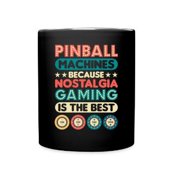 Flipper Retro Pinball Flipperautomat Bumper - Tasse einfarbig - Schwarz - Vorne