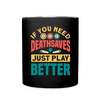 Flipper Retro Pinball Flipperautomat Bumper - Tasse einfarbig - Schwarz - Vorne