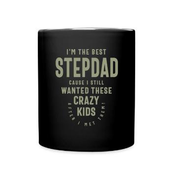 Crazy Kids Step Dad, Still the Best Grandpa - Full Colour Mug - black - Front