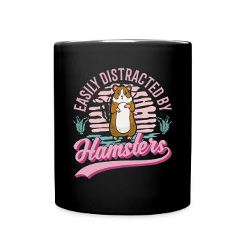 Facilement distrait par les hamsters Goldhamster - Mug uni - noir - Devant