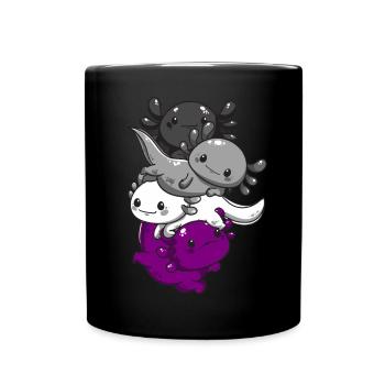 Subtil Asexual Kawaii Axolotl Pride Flag - Mug uni - noir - Devant