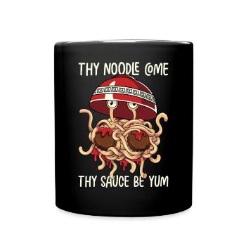 Flying Spaghetti Monster FSM - Full Colour Mug - black - Front