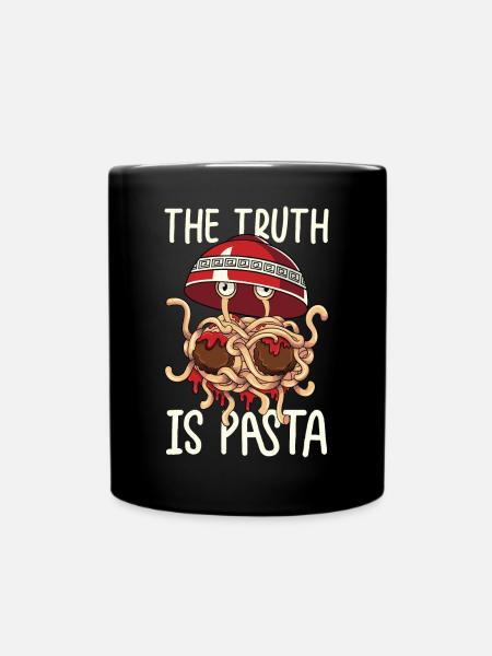 Fliegendes Spaghettimonster FSM Pastafarian - Tasse einfarbig - Schwarz