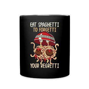 Fliegendes Spaghettimonster FSM - Tasse einfarbig - Schwarz - Vorne
