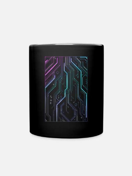Cyber-Vaporwave-Ästhetik Futuristisch - Tasse einfarbig - Schwarz