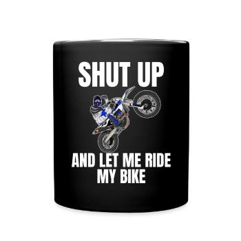 Motocross / Enduro / Freestyle mx / Dirtbike retro - Tasse einfarbig - Schwarz - Vorne