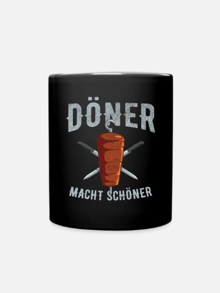 Döner macht schöner / Fast food - Tasse einfarbig - Schwarz