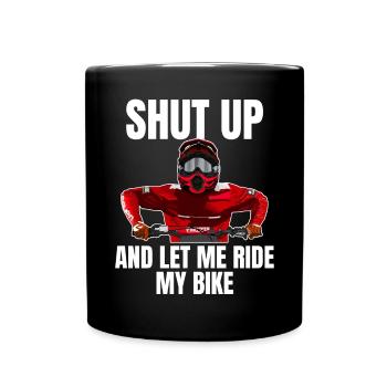 Motocross / Enduro / Freestyle mx / Dirtbike retro - Tasse einfarbig - Schwarz - Vorne