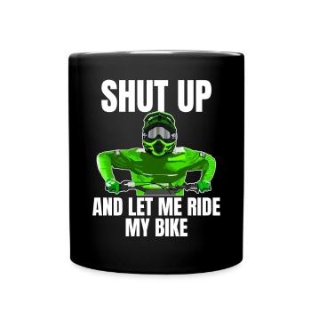 Motocross / Enduro / Freestyle mx / Dirtbike retro - Tasse einfarbig - Schwarz - Vorne