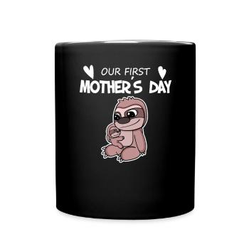 Muttertag - erster Muttertag Geschenk - Tasse einfarbig - Schwarz - Vorne