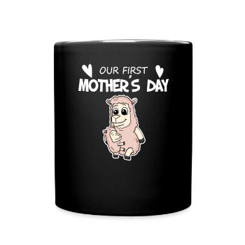 Muttertag - erster Muttertag Geschenk - Tasse einfarbig - Schwarz - Vorne
