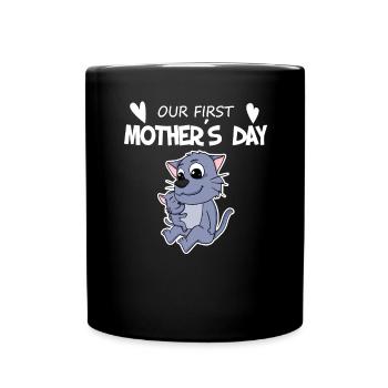 Muttertag - erster Muttertag Geschenk - Tasse einfarbig - Schwarz - Vorne