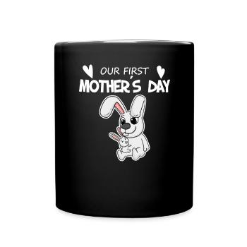 Muttertag - erster Muttertag Geschenk - Tasse einfarbig - Schwarz - Vorne