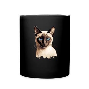 siamese cat - Tasse einfarbig - Schwarz - Vorne