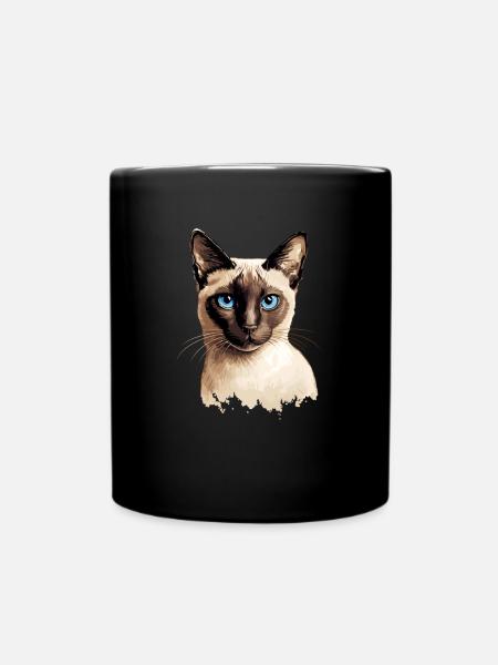 siamese cat - Tasse einfarbig - Schwarz