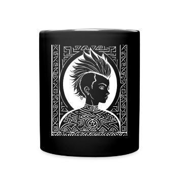Fantasy Post Punk Keltische Stammeskunst Batcave Girl - Tasse einfarbig - Schwarz - Vorne