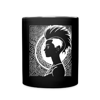 Fantasy Post Punk Keltische Stammeskunst Batcave Girl - Tasse einfarbig - Schwarz - Vorne