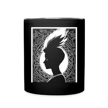 Fantasy Post Punk Keltische Stammeskunst Batcave Girl - Tasse einfarbig - Schwarz - Vorne