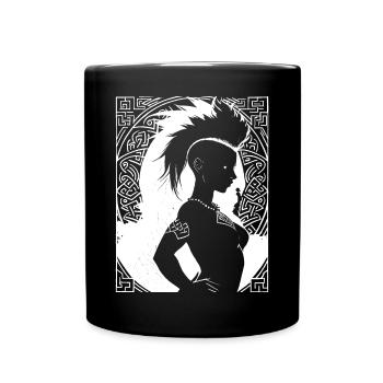 Fantasy Post Punk Keltische Stammeskunst Batcave Girl - Tasse einfarbig - Schwarz - Vorne