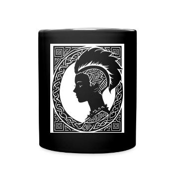 Fantasy Post Punk Keltische Stammeskunst Batcave Girl - Tasse einfarbig - Schwarz - Vorne