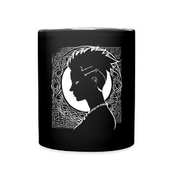 Fantasy Post Punk Keltische Stammeskunst Batcave Girl - Tasse einfarbig - Schwarz - Vorne