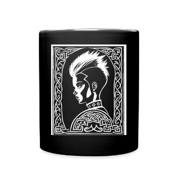 Fantasy Post Punk Keltische Stammeskunst Batcave Girl - Tasse einfarbig - Schwarz - Vorne
