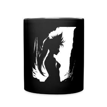 Fantasy Post Punk Keltische Stammeskunst Batcave Girl - Tasse einfarbig - Schwarz - Vorne