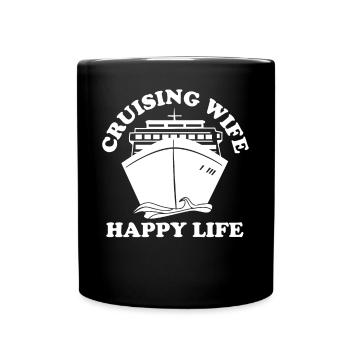Drôle de femme de croisière Bateau de croisière - Mug uni - noir - Devant