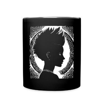 Fantasy Post Punk Keltische Stammeskunst Batcave Girl - Tasse einfarbig - Schwarz - Vorne