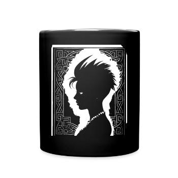 Fantasy Post Punk Celtic Tribal Batcave Mohawk Gi - Mug uni - noir - Devant
