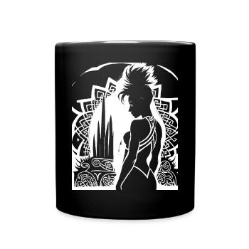 Fantasy Post Punk Celtic Tribal Batcave Mohawk Gi - Full Colour Mug - black - Front