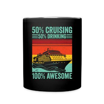 Funny Cruise Retro - Full Colour Mug - black - Front