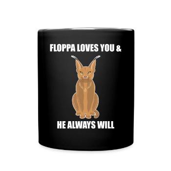 Big Floppa Caracal Cat Meme - Mug uni - noir - Devant