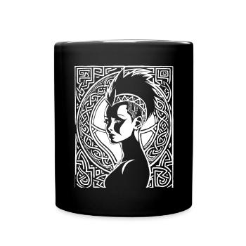 Fantasy Post Punk Celtic Tribal Batcave Mohawk Gi - Full Colour Mug - black - Front