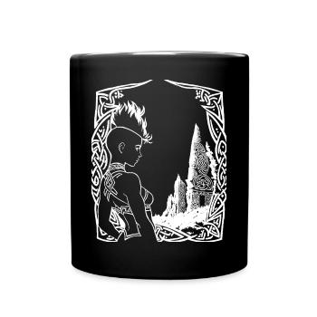 Fantasy Post Punk Celtic Tribal Batcave Mohawk Gi - Full Colour Mug - black - Front