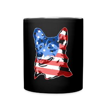Pembroke Welsh Corgi Pembroke Welsh Corgi Flag - Full Colour Mug - black - Front
