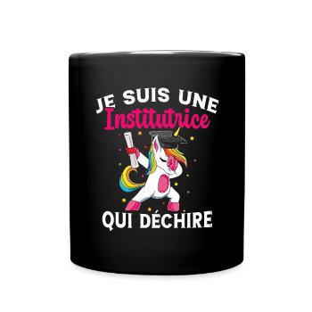 Femme Institutrice Qui Déchire Idée Enseignant - Mug uni - noir - Devant