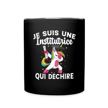 Femme Institutrice Qui Déchire Idée Enseignant - Mug uni - noir - Devant