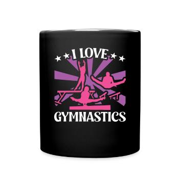 Funny Gymnastics for Girls - Full Colour Mug - black - Front
